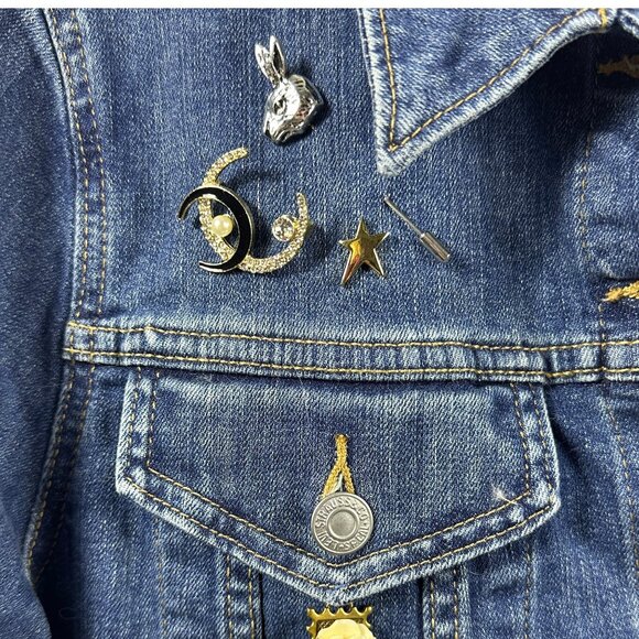 Moon Child Vibes 🌙 Handmade Upcycled Levi’s Jacket – Turquoise, Trims & Charms - Picture 8 of 16